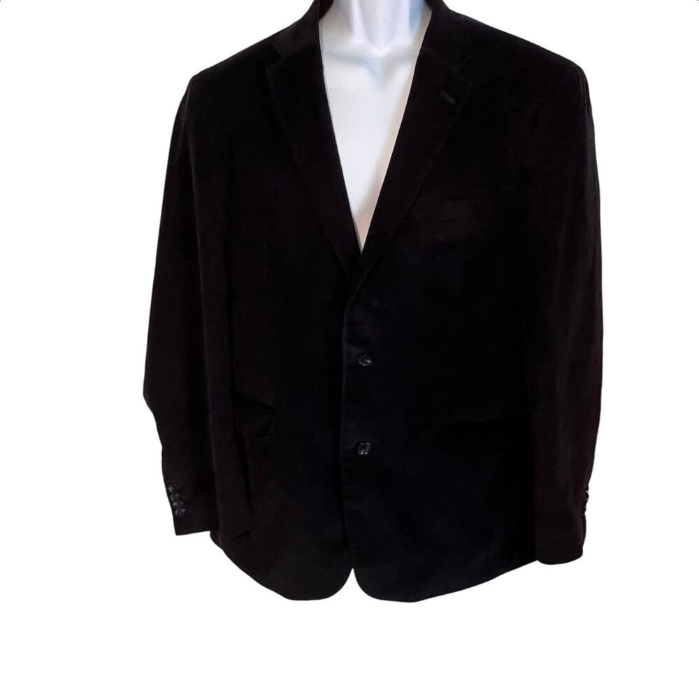 Tommy Hilfiger Men's 42 Black Corduroy 2button Front Double Vent Sports Jacket